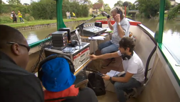 James May on the canal boat